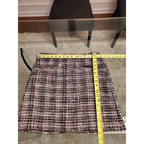 Loft Women's Black & White 100% Polyester Front Pockets Straight Skirt Size 8P - Picture 8 of 9